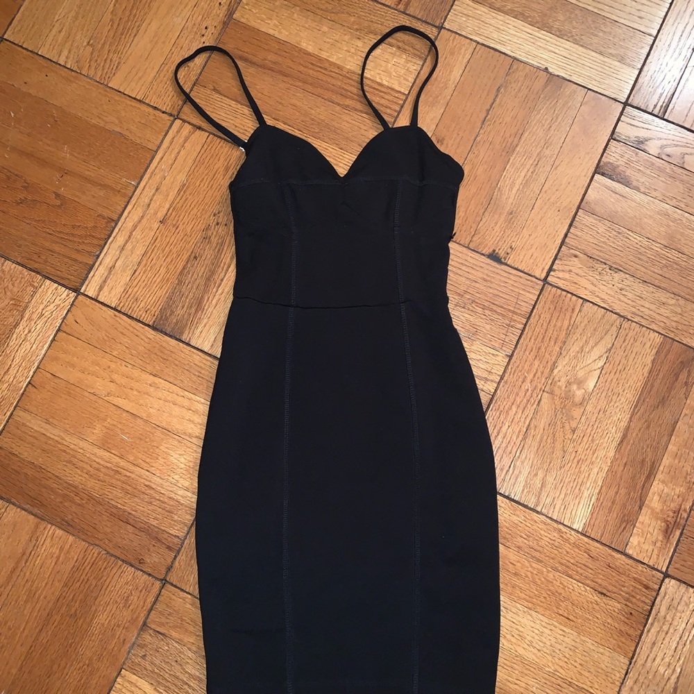 H&M BLACK BUSTIER BODYCON DRESS